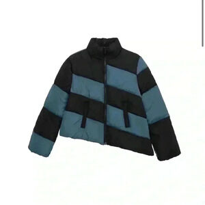 Habitual Kid Girls color block puffer assymetric Zip Parka Coat Jacket 12